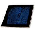 3dRose Artistic Halloween Spider Web Cobweb Doodle In Blue - Tiles (ct-384348)