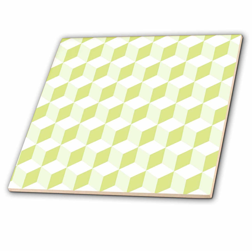 3dRose Diamond Repeating Pattern In Cream White and Ecru - Tiles (ct-384628)