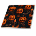 3dRose Jack O Lanterns, Flying Bats and Gothic Candle Sconce Cut Out - Tiles (ct-384904)