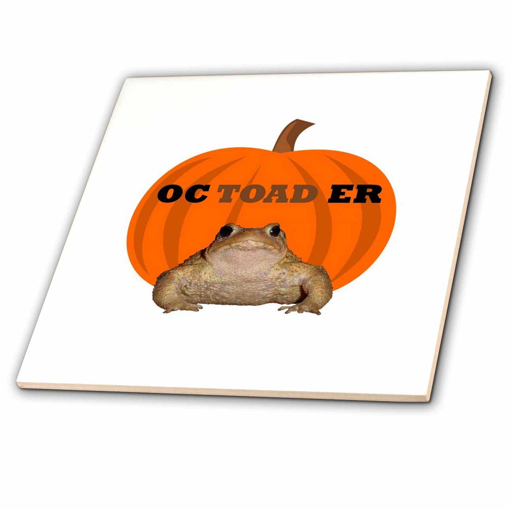 3dRose Octoader Halloween Pun With Toad Holiday Fun - Tiles (ct-384905)