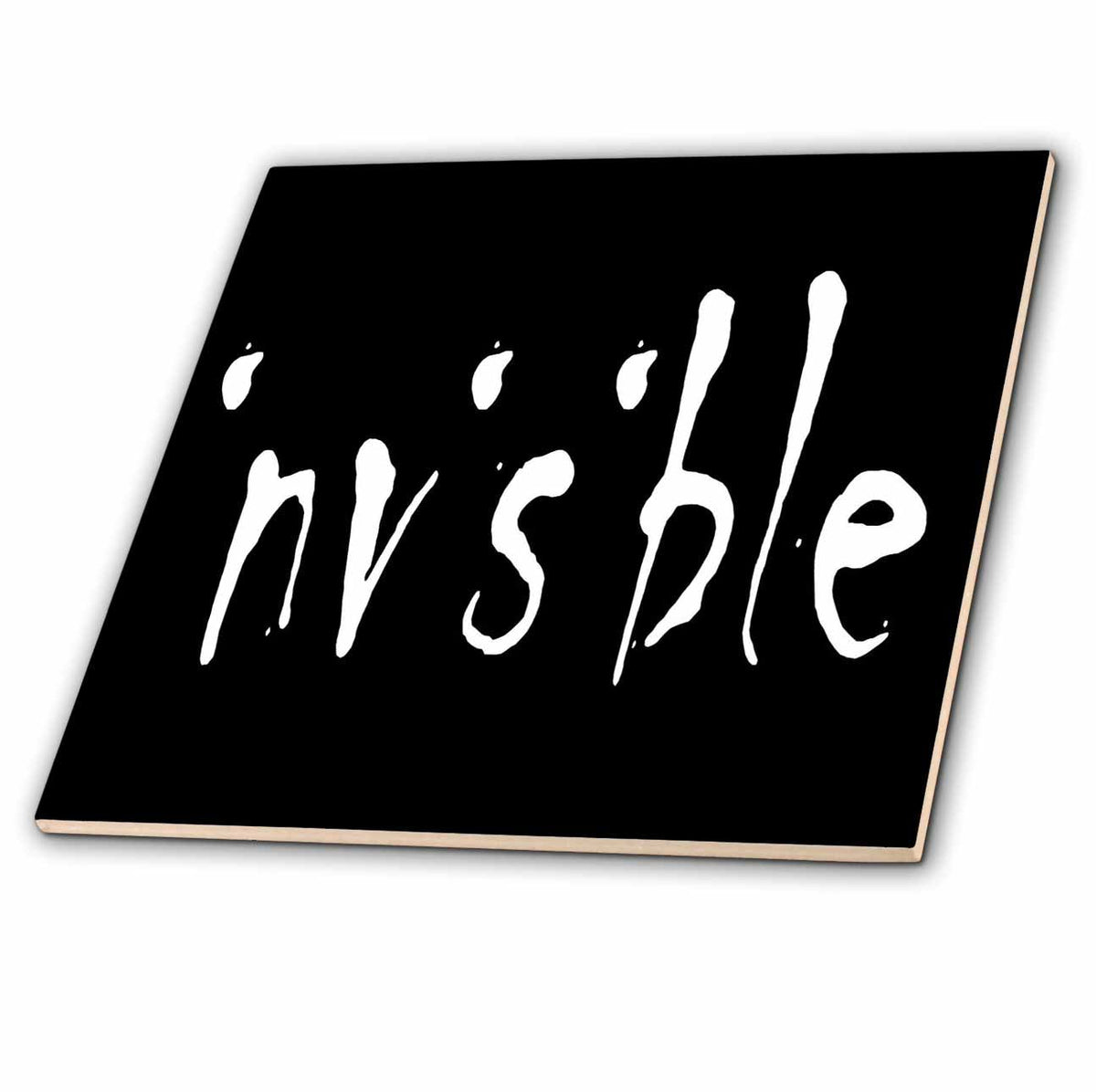 3dRose I is Invisible Chronic Illness Spoon Theory Typography - Tiles (ct-384943)