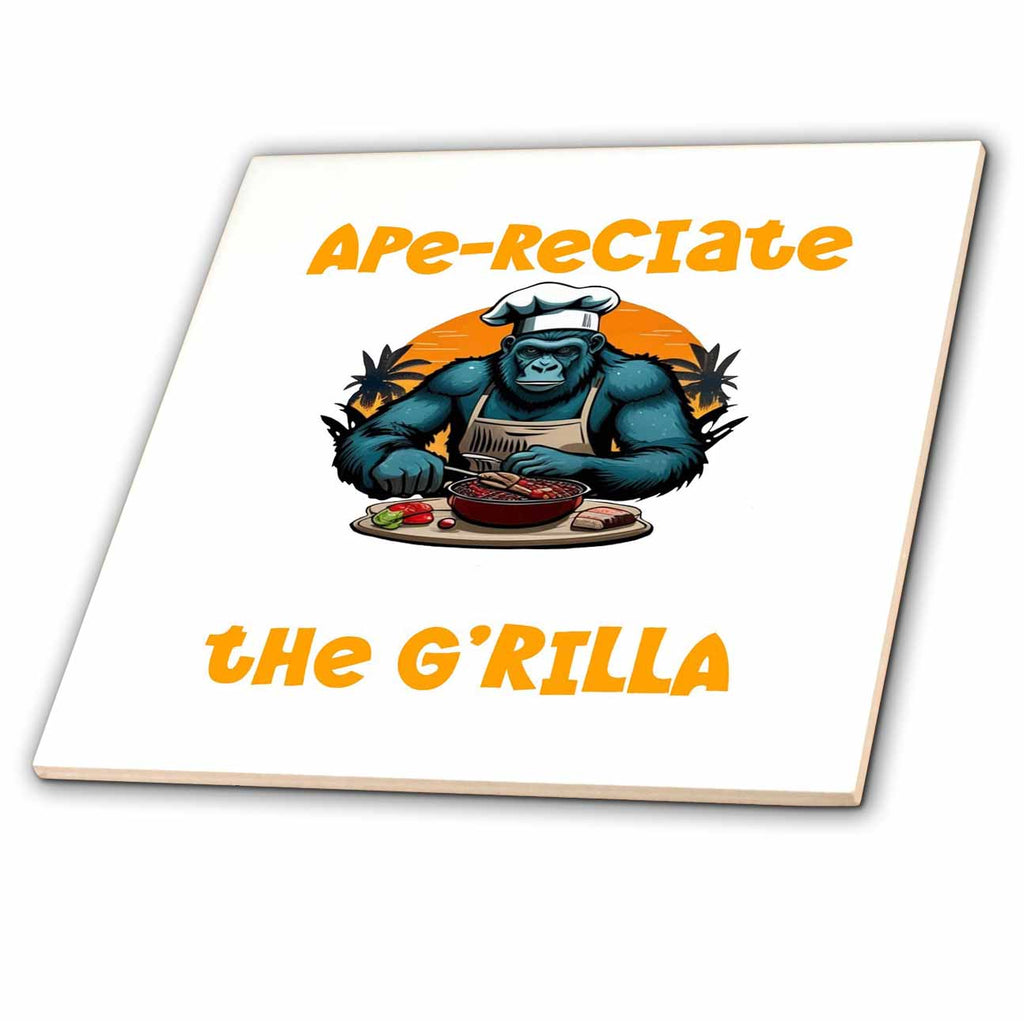 3dRose Appreciate The Grilla Master BBQ Griller Fun Pun - Tiles (ct-385223)