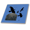 3dRose Sacred Gothic Text Gravestone with Crows and Ravens - Tiles (ct-385233)