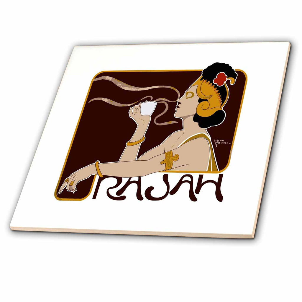 3dRose Coffee Drinker Belgian Art Nouveau 1897 - Tiles (ct-385259)