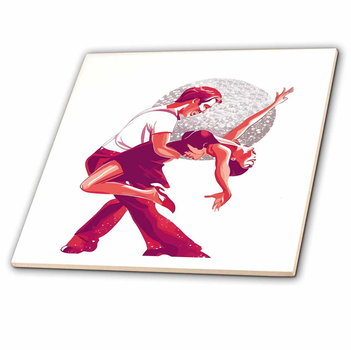 3dRose Strictly Salsa Couple Dancing with Glitter Ball - Tiles (ct-385268)