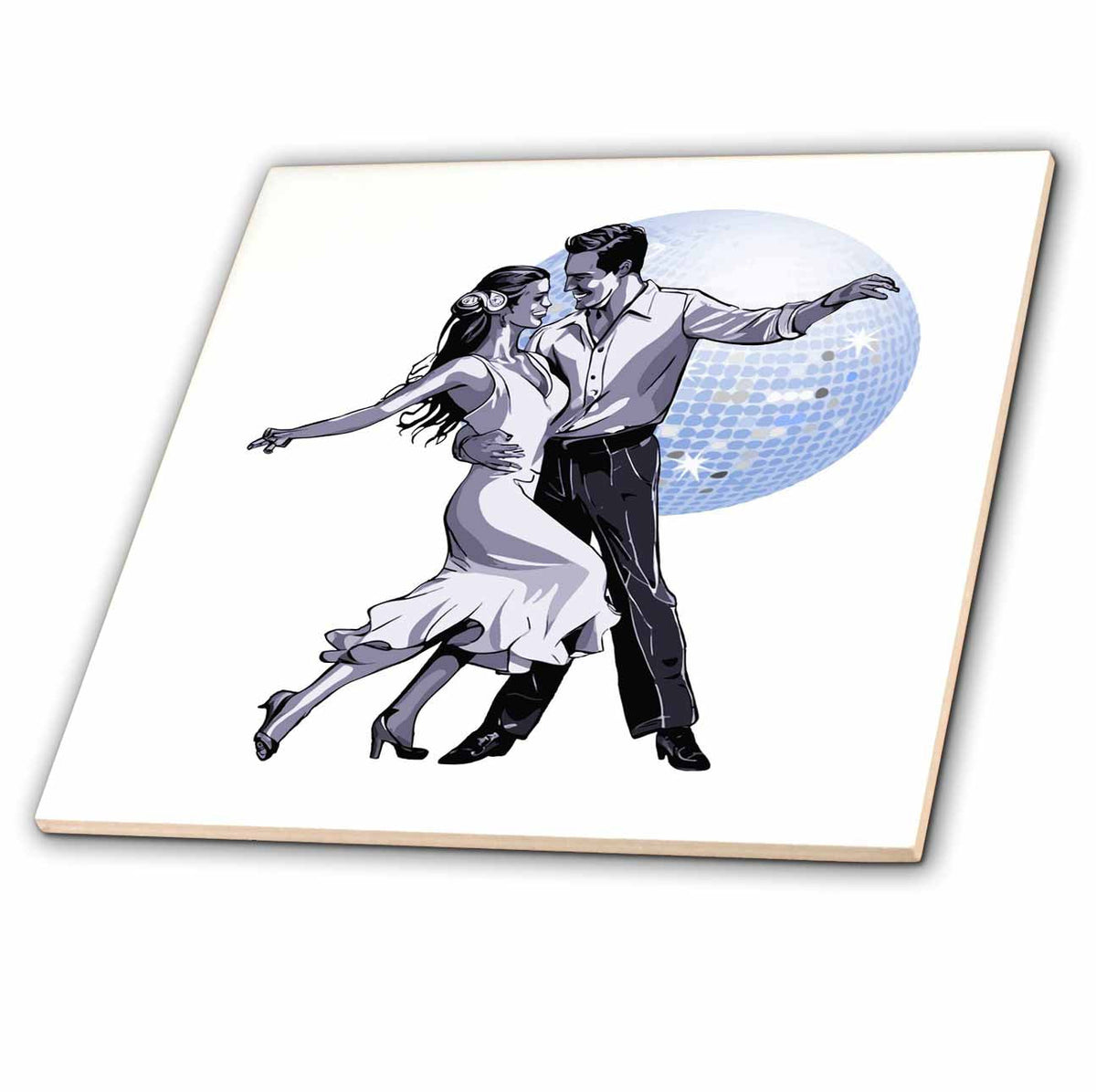 3dRose Salsa Couple Dancing with Ballroom Mirrorbal - Tiles (ct-385269)