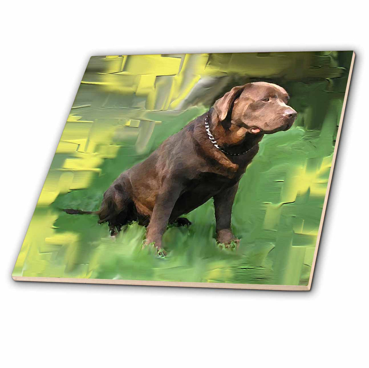 3dRose Dogs Labrador Retriever - Chocolate Labrador Retriever - Tiles
