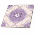 3dRose TNMGraphics Floral - White Flowers on Lilac - Tiles (ct_42554)