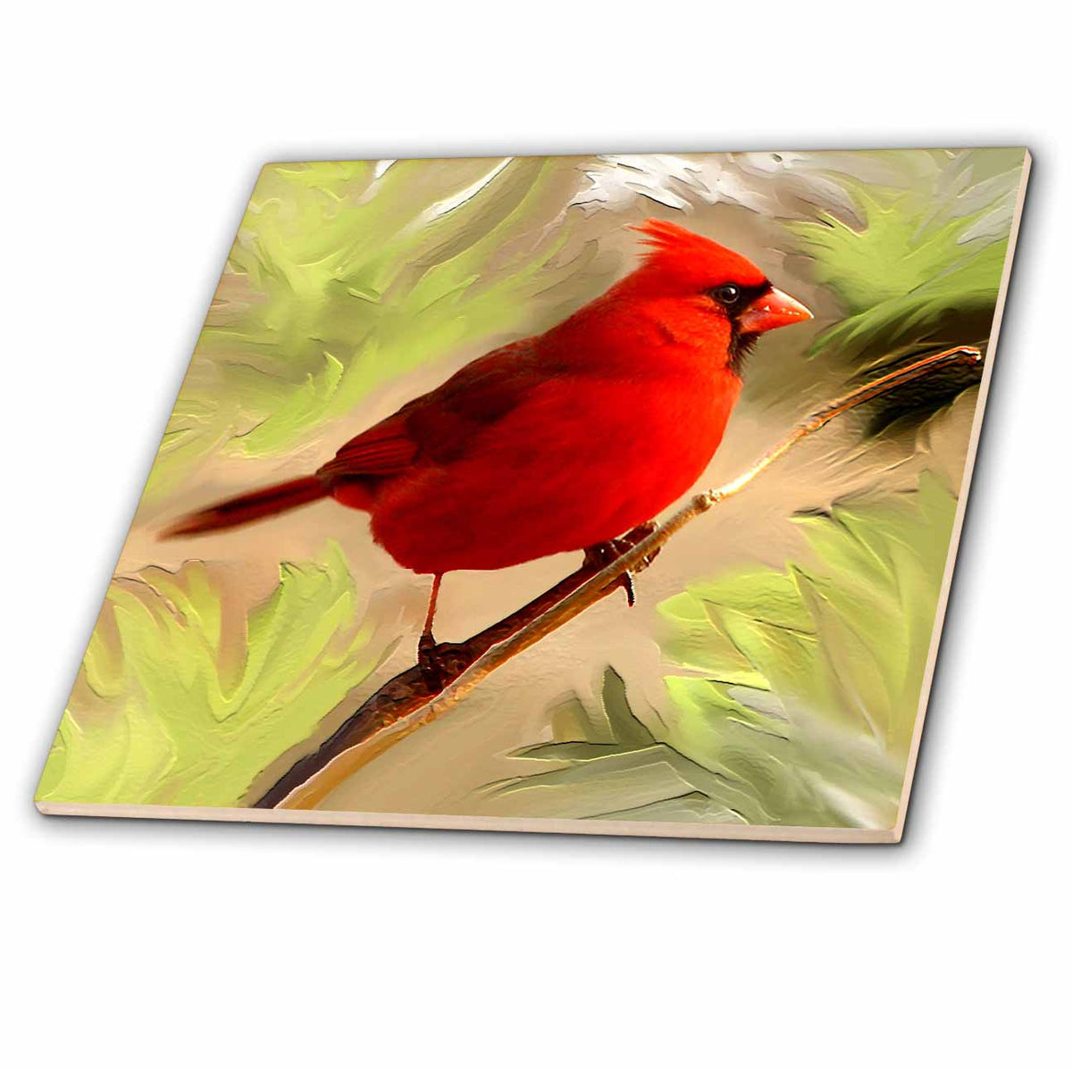 3dRose Birds - Red Cardinal - Tiles (ct_4442)