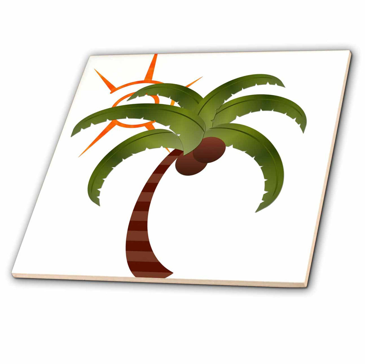3dRose TNMGraphics Summer - Palm Tree and The Sun - Tiles (ct_60779)