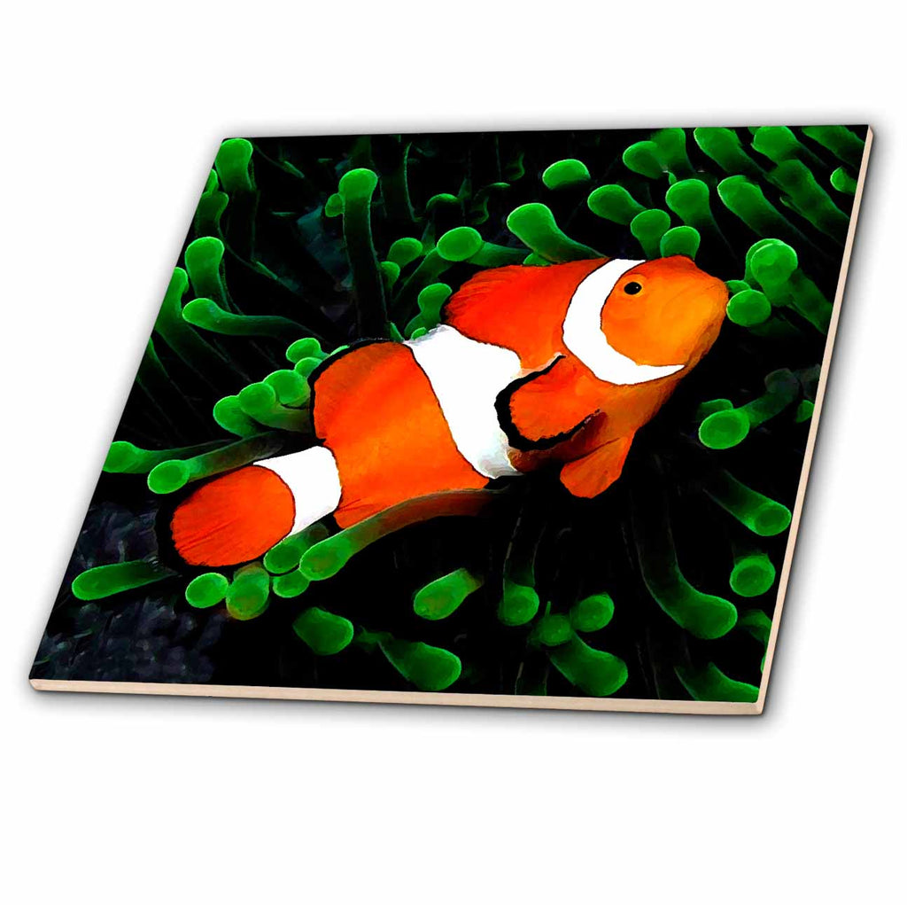 3dRose Tropical Fish - Clown Anemone Fish - Tiles (ct_621)