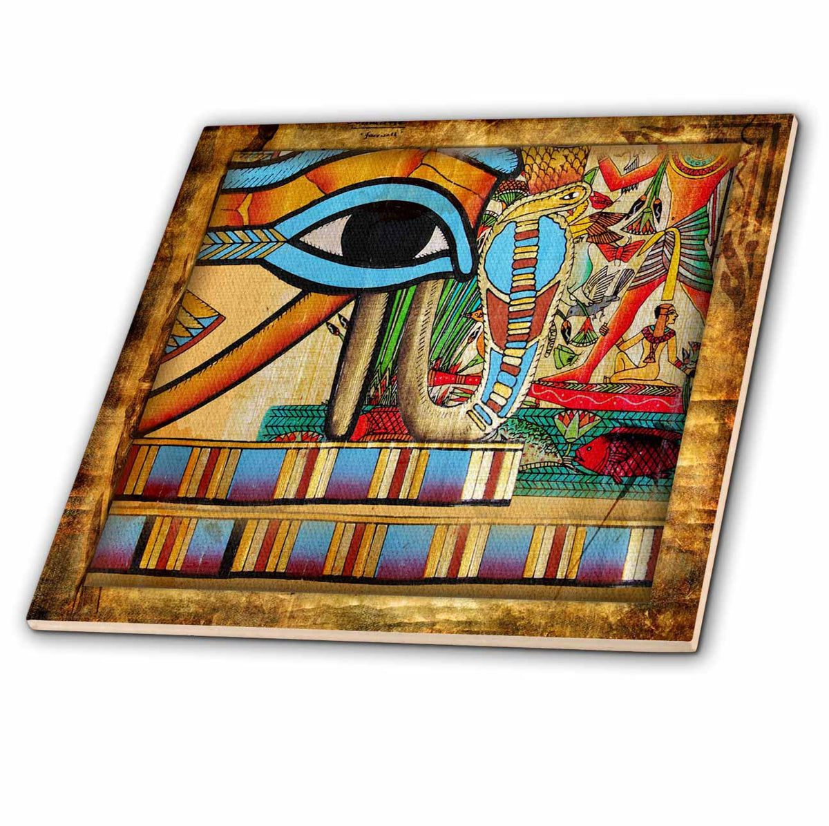 3dRose Susan Brown Designs General Themes - Egyptian Abstraction - Tiles (ct_99469)