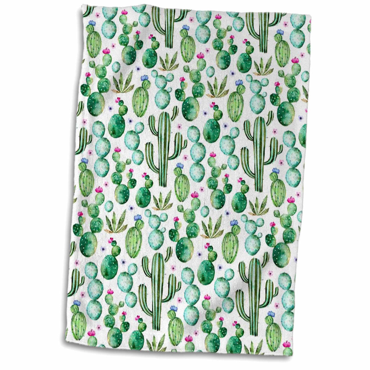 3dRose Anne Marie Baugh - Pattern - Watercolor Cactus Pattern - Towels (twl-267417)