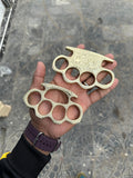 Unique Handmade Brass Engraved Knuckle with Leather Case - Solid Brass for Self-Defense