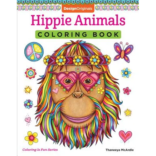 Hippie Animals Coloring Book - Paperback