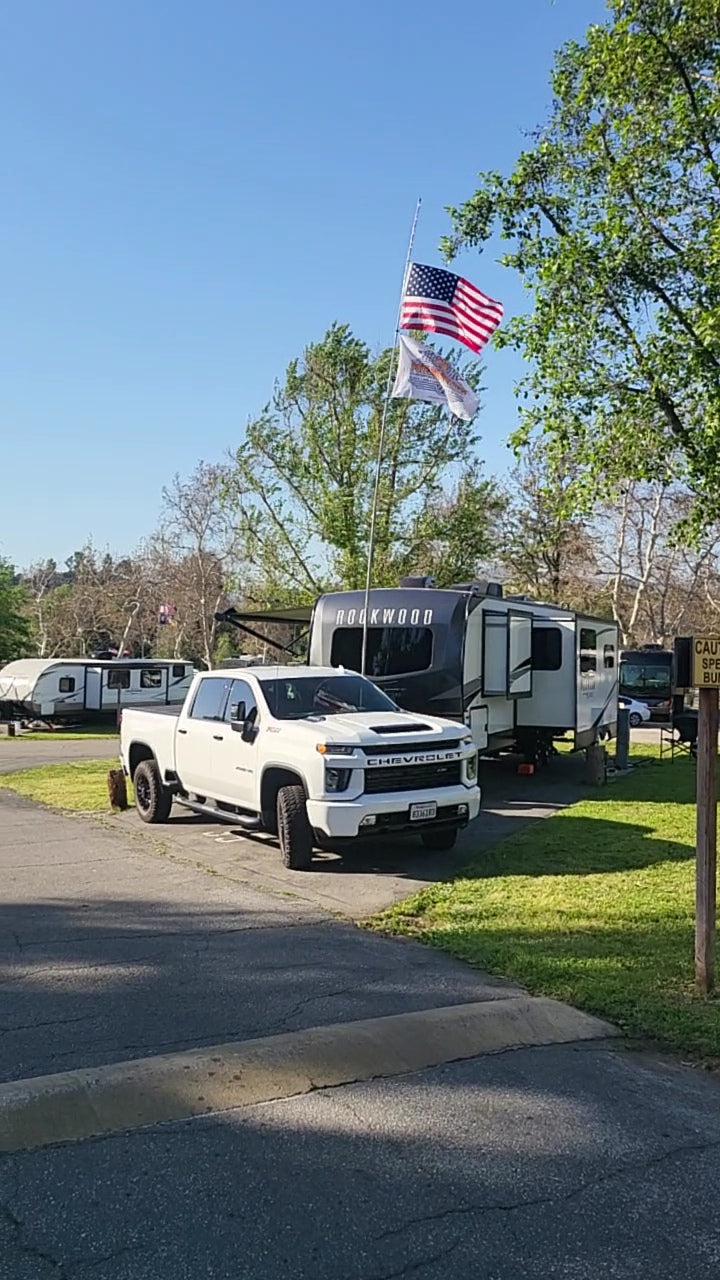 RV Flagpole Kit – Telescoping Pole + 6" Frame Mount | Poles and Holders