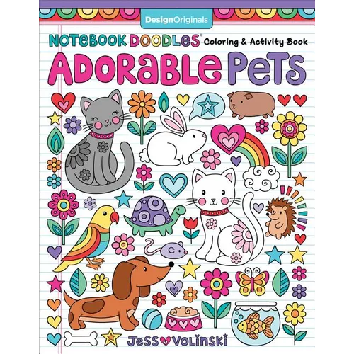 Notebook Doodles Adorable Pets: Coloring & Activity Book - Paperback