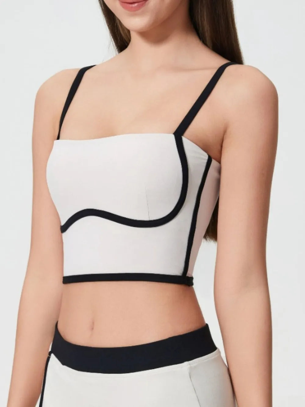 Square Neck Contrast Trim Active Cami