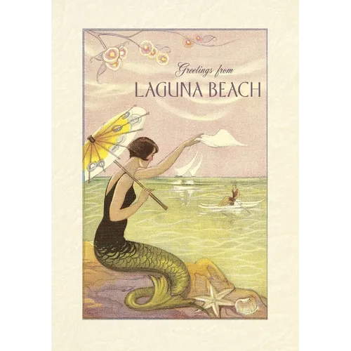 Vintage Lined Notebook Greetings from Laguna Beach - Paperback