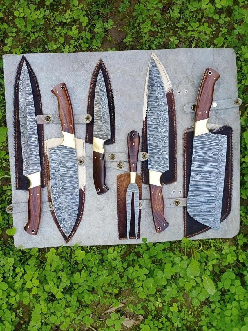CUSTOM HANDMADE DAMASCUS CHEF SET