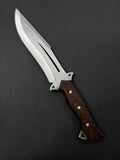 J2 Steel Hunting Bowie Knife with Rosewood Handle & Leather Sheath – Premium Quality Outdoor Knife