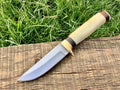Custom Handmade Damascus Steel Hunting Skinning Knife