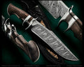 Custom handmade Damascus steel hunting Bowie knife
