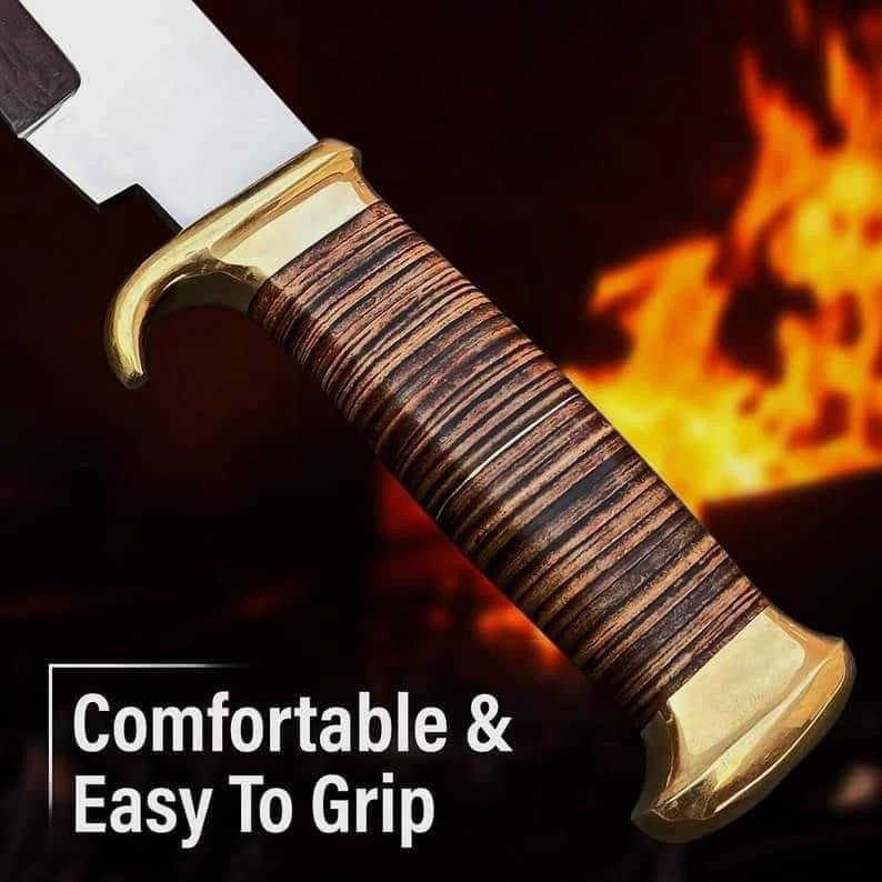 Handmade D2 Steel Mirror Polish Heavy Duty Camping Knife