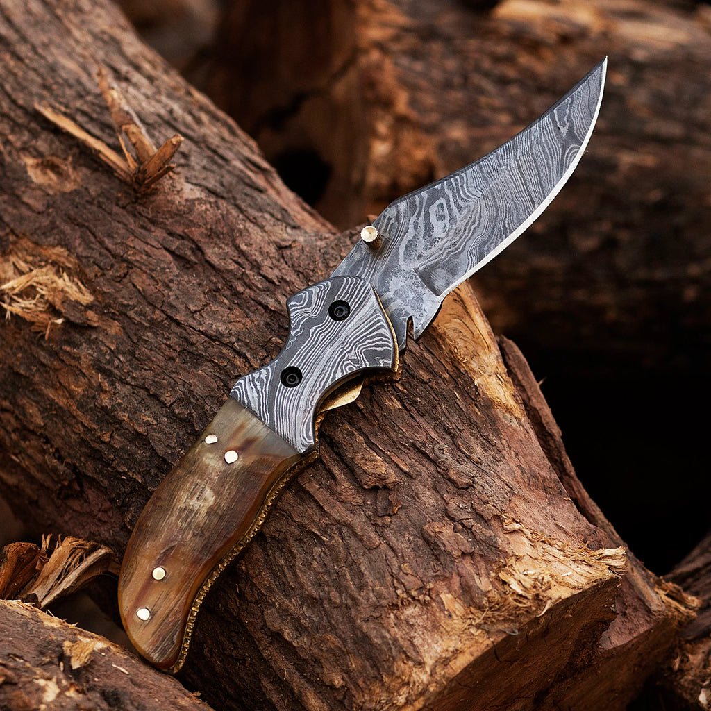 Damascus Steel Folding Knife