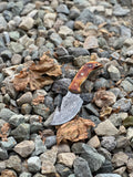 Custom Handmade Damascus Steel Guthook Skinning Knife with Camel Bone Handle – 8” Hunting Blade