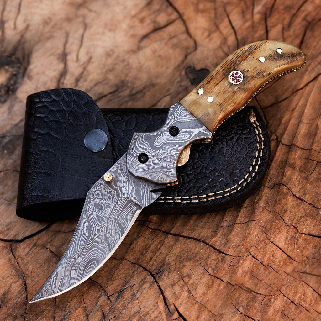 Damascus Steel Folding Knife