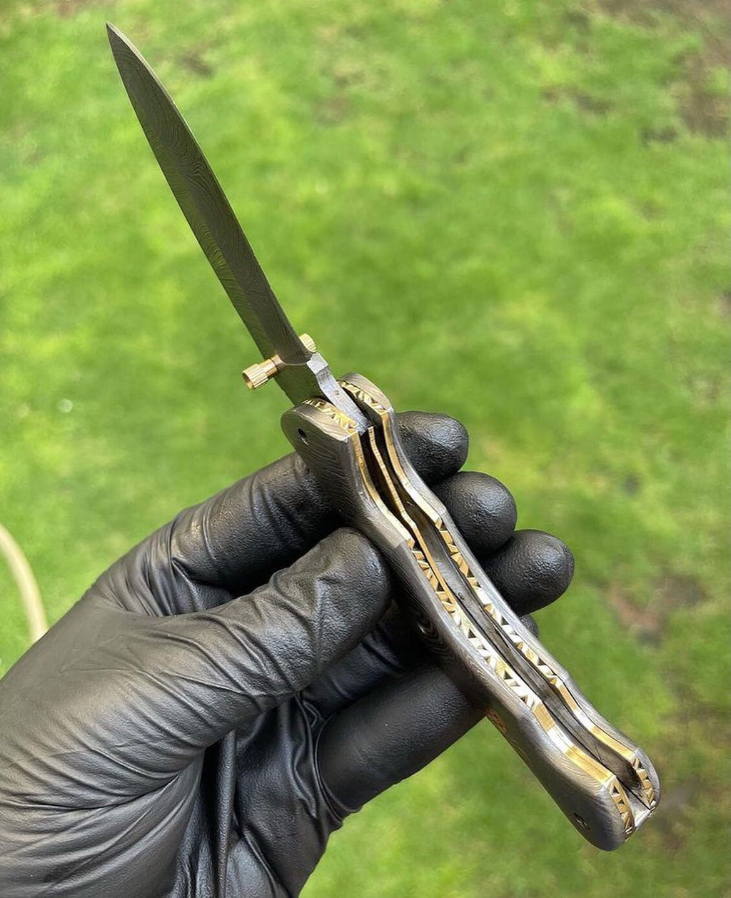 Folding Full Damascus Blade EDC Folding Pocket Knife