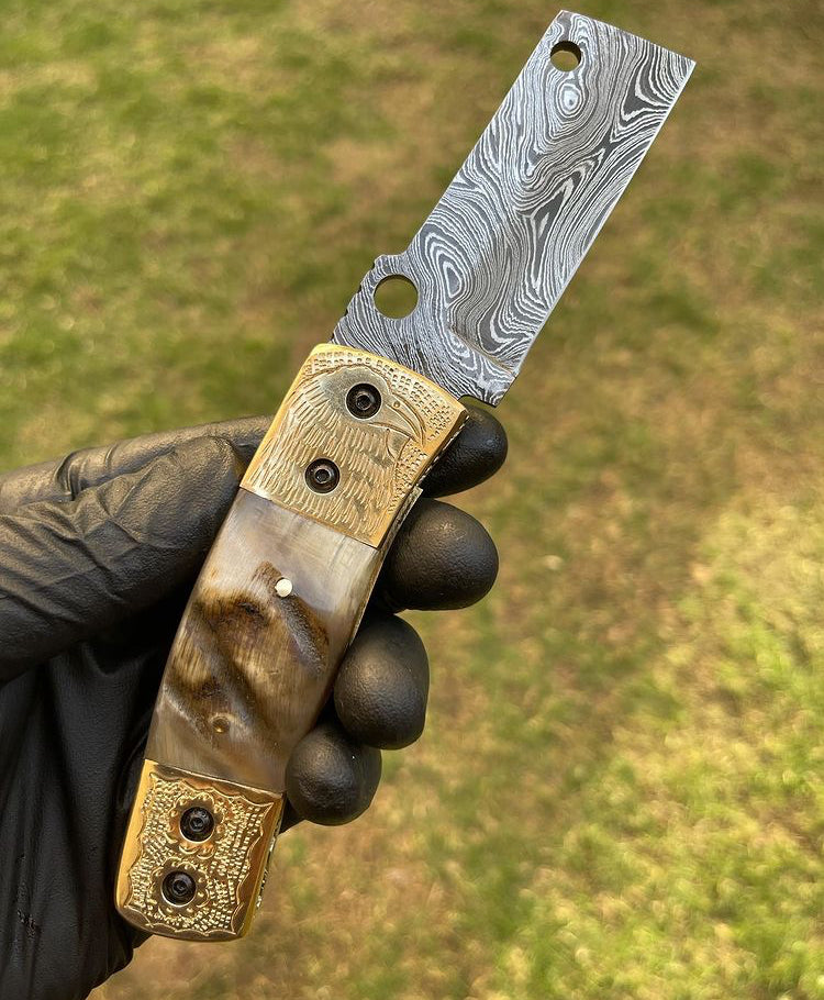 Damascus Blade EDC Pocket Knife