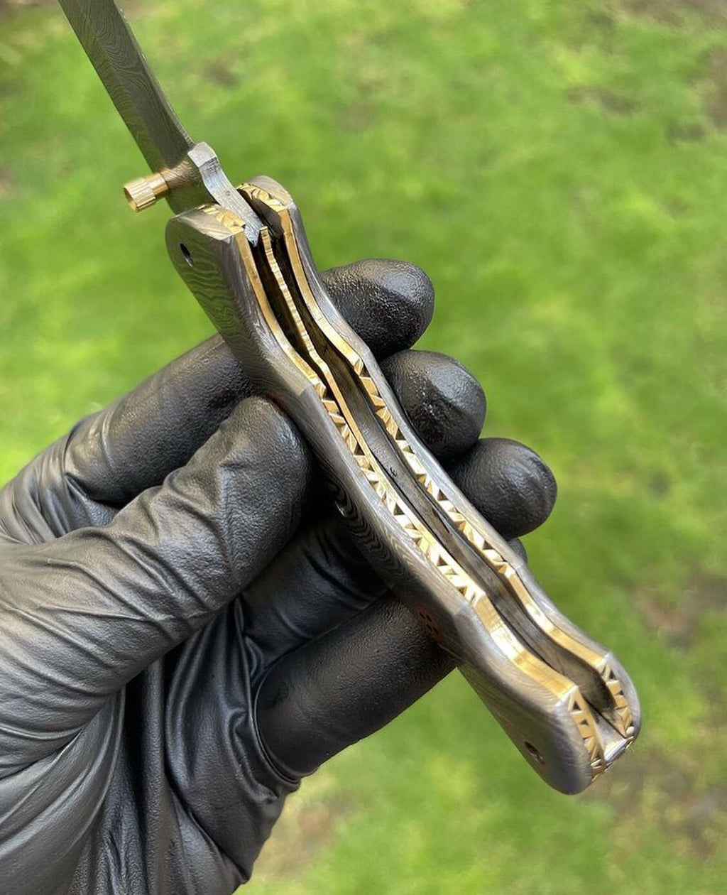 Folding Full Damascus Blade EDC Folding Pocket Knife