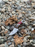 Premium Custom Handmade Damascus Steel Skinning Knife – 8” Color Wood Handle + Leather Sheath