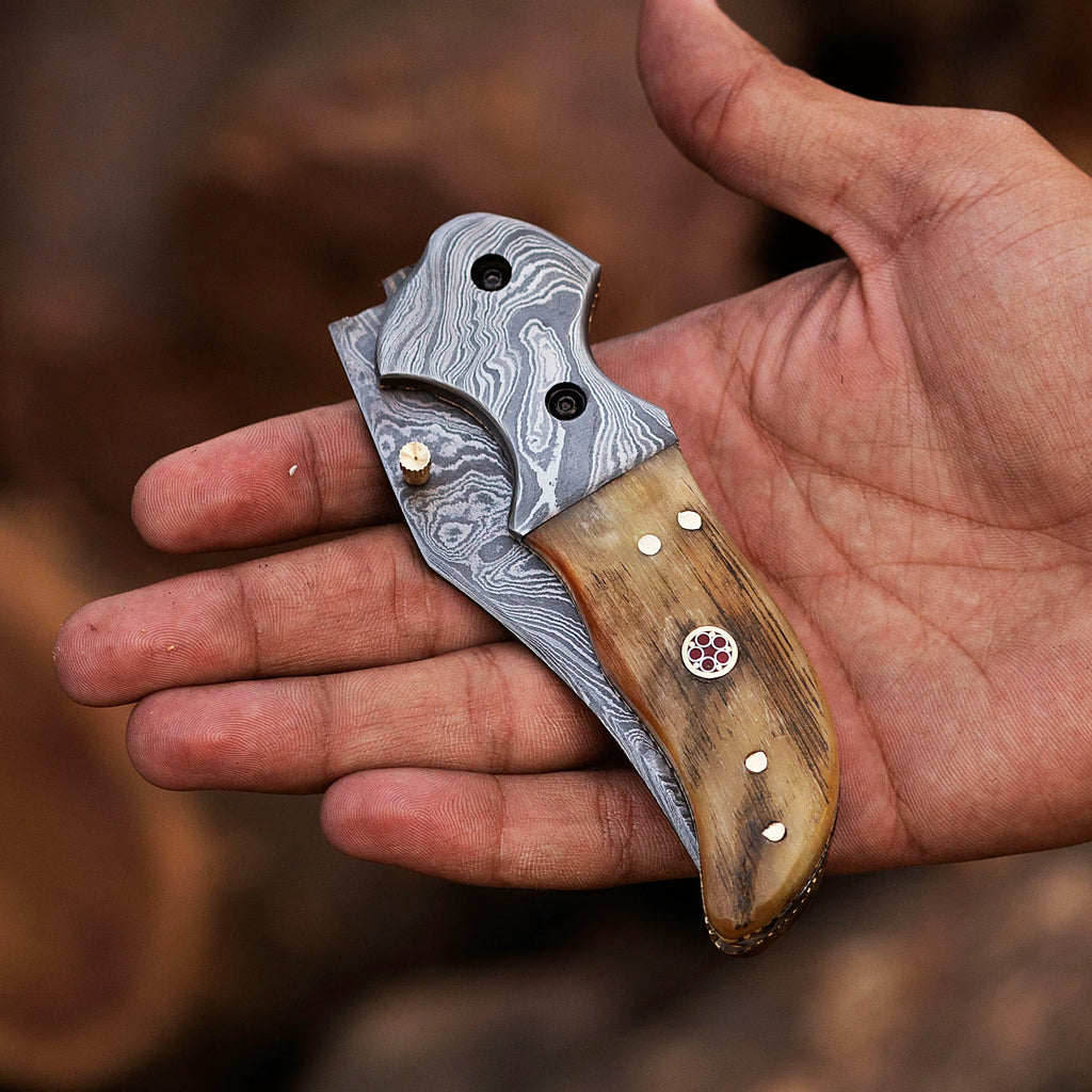 Damascus Steel Folding Knife