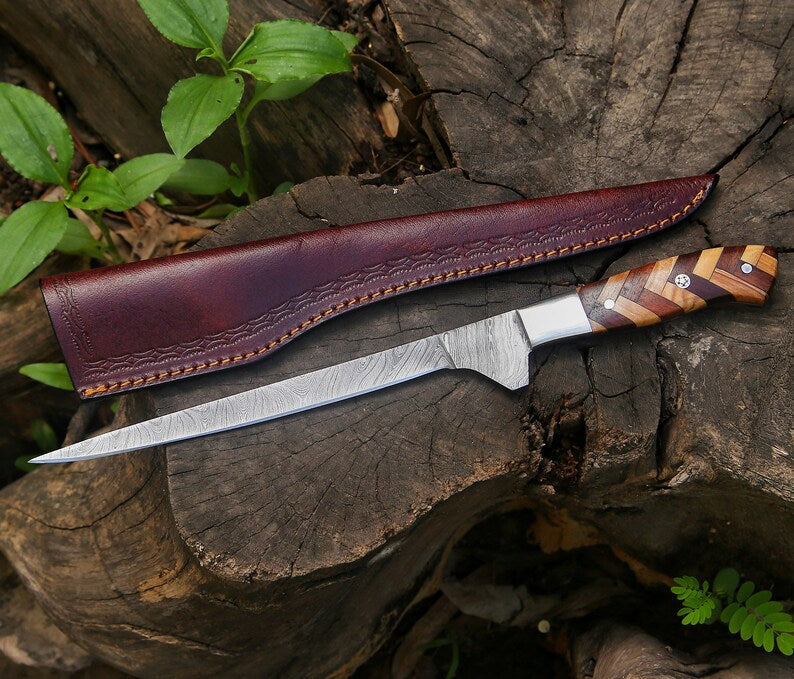 Fillet Knife Damascus Steel Fishing Knife