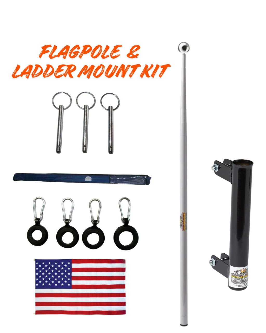 RV Flagpole Kit – Telescoping Pole + Ladder Mount | Poles and Holders