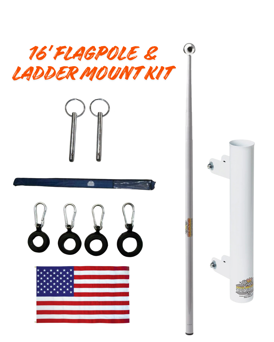 RV Flagpole Kit – Telescoping Pole + Ladder Mount | Poles and Holders
