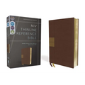 Niv, Thinline Reference Bible (Deep Study at a Portable Size), Leathersoft, Brown, Red Letter, Comfort Print - Imitation Leather