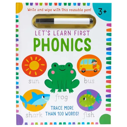 Let's Learn: First Phonics: (Early Reading Skills, Letter Writing Workbook, Pen Control, Write and Wipe) - Paperback