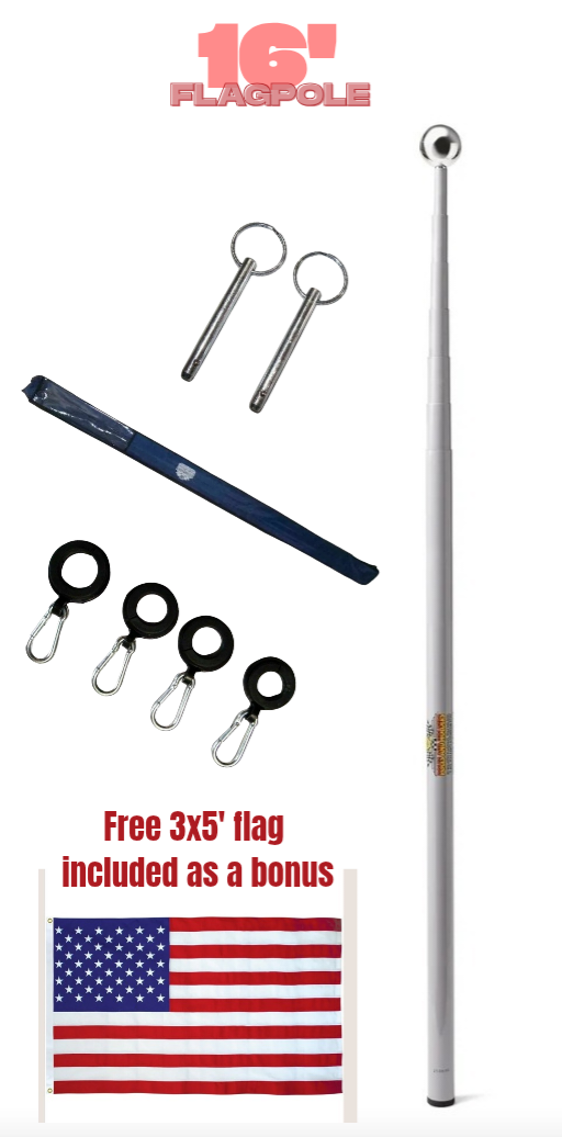 16' Fiberglass Telescoping RV Flagpole | Poles and Holders