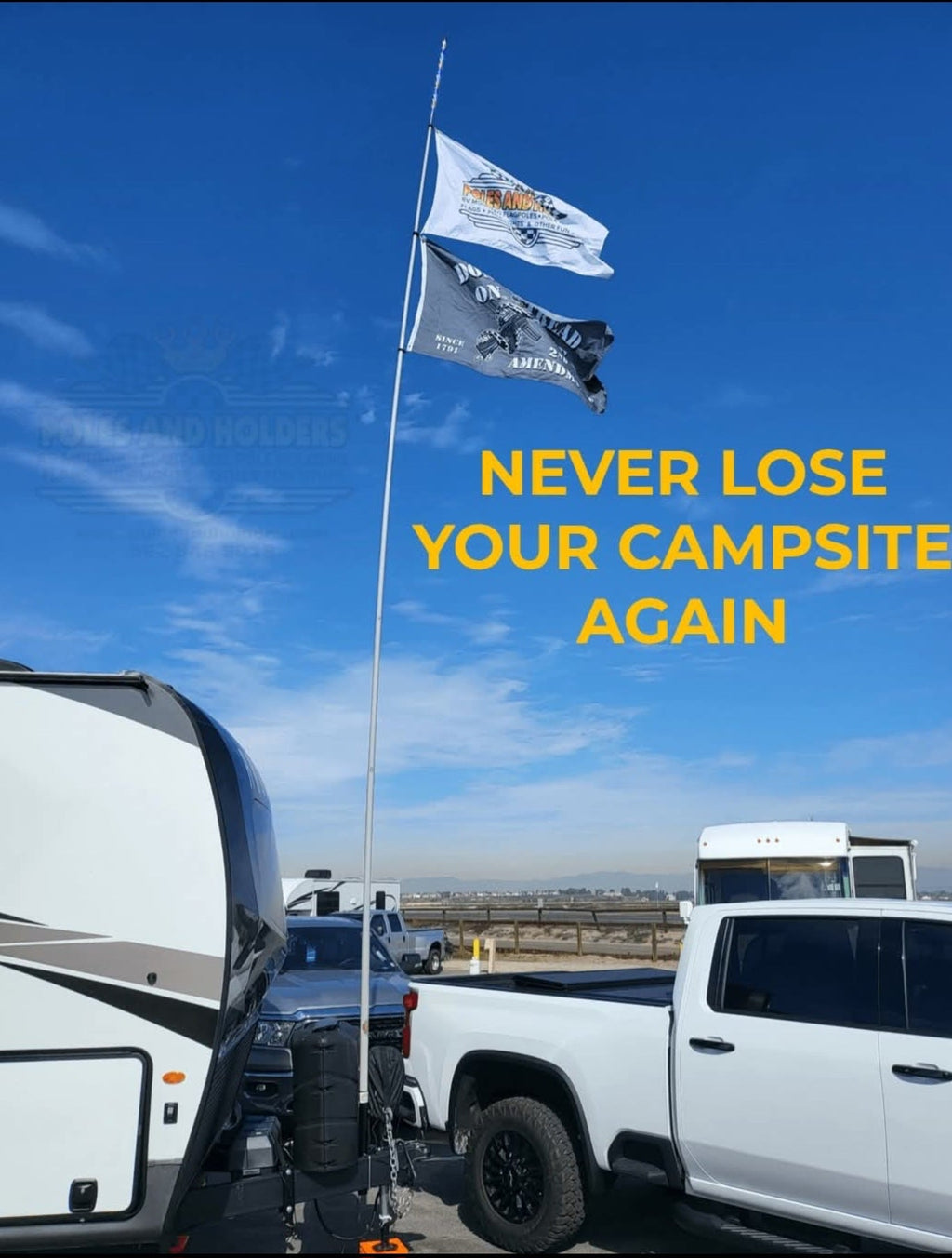 26' Fiberglass Telescoping RV Flagpole | Poles and Holders