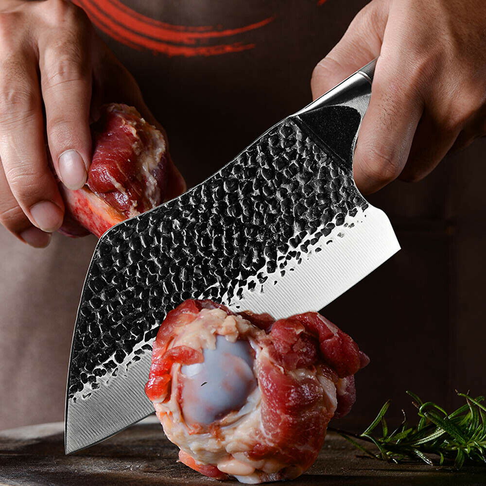 Japanese Cleaver Knife – 11” J2 Steel Blade with Rosewood Handle | Handmade Kitchen & Butcher’s Essential with Leather Sheath