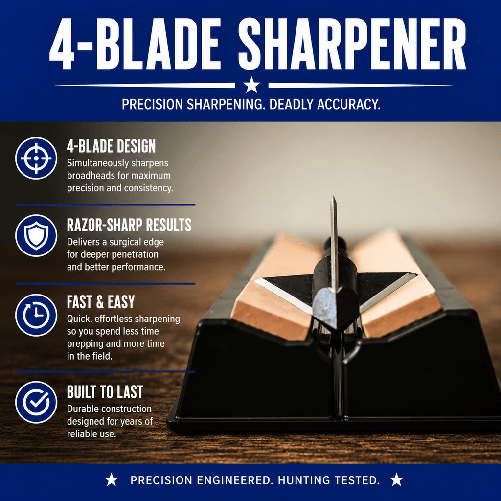 Tooth of the Arrow | Fine Grit 4-Blade Broadhead Sharpener