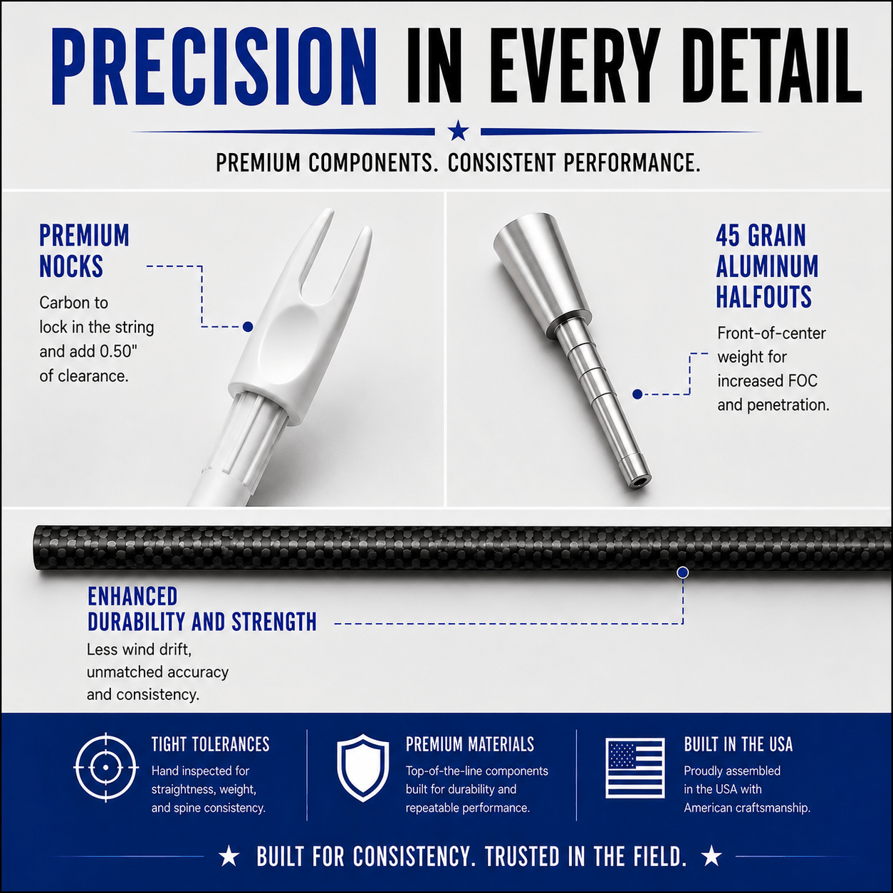 TOTA | Hunting Arrows Shafts | Woven| The Arrow .204” | 5mm