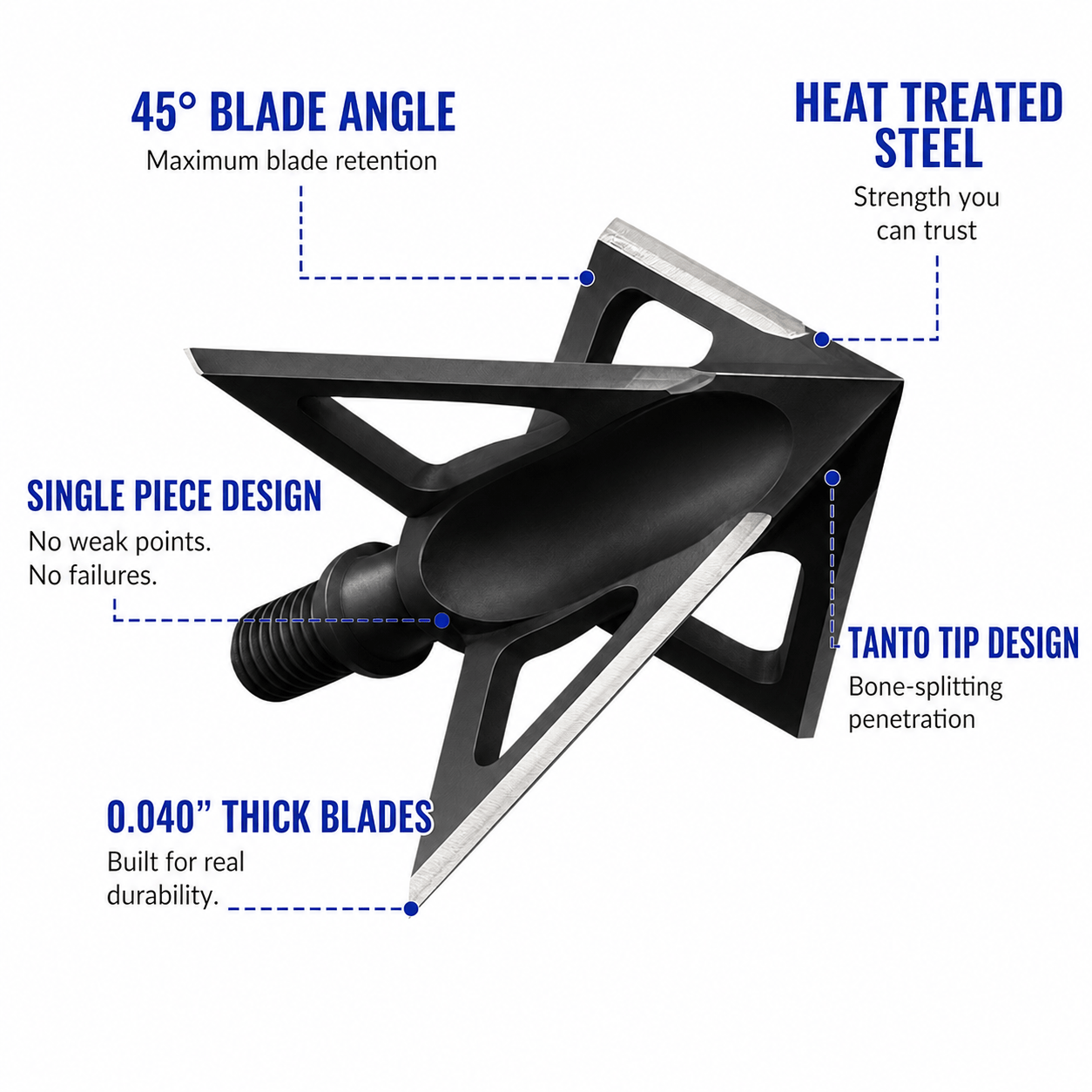 TOTA | 100 grain XL broadhead | 1-3/16-inch vented | fixed blade