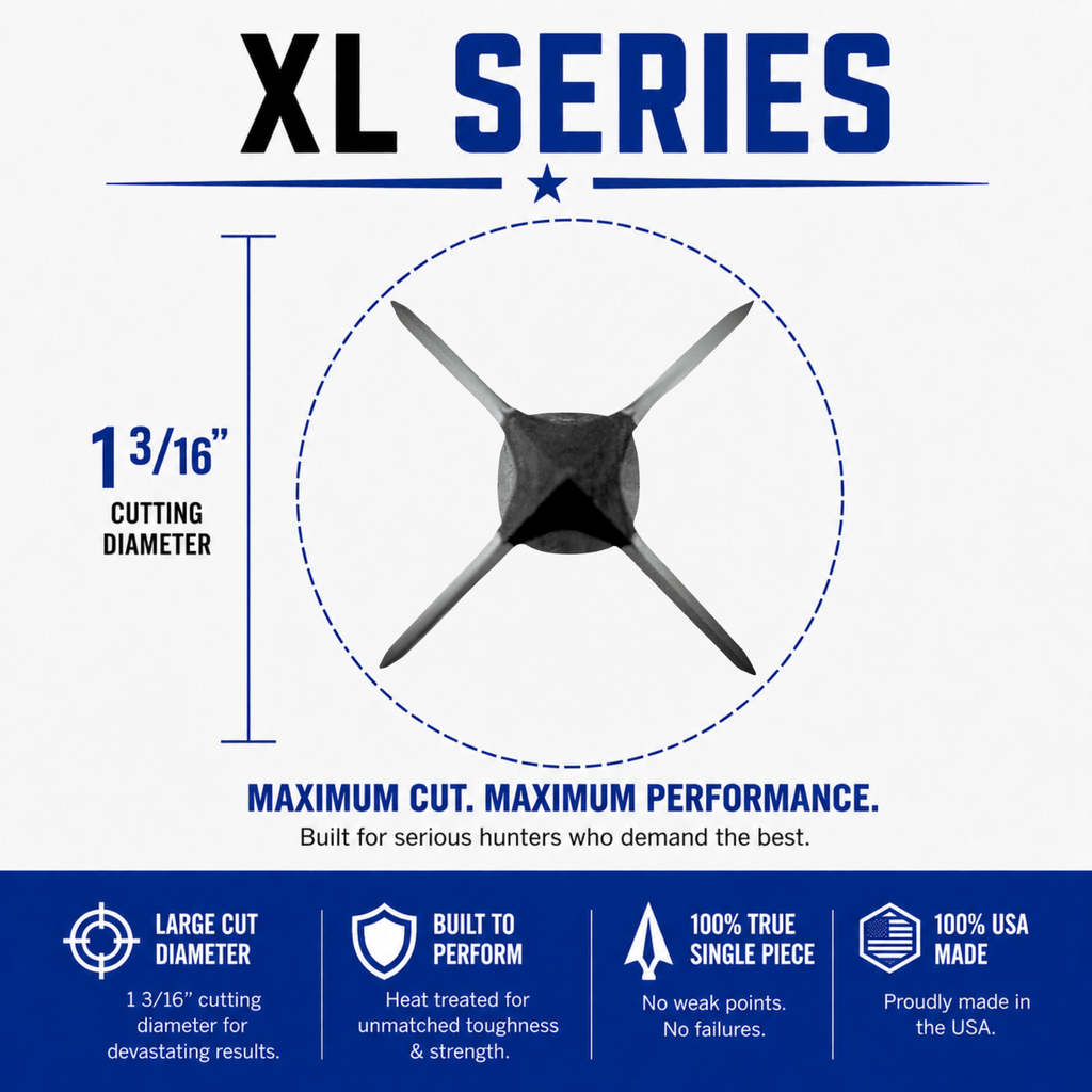 TOTA | 100 grain XL broadhead | 1-3/16-inch solid | fixed blade