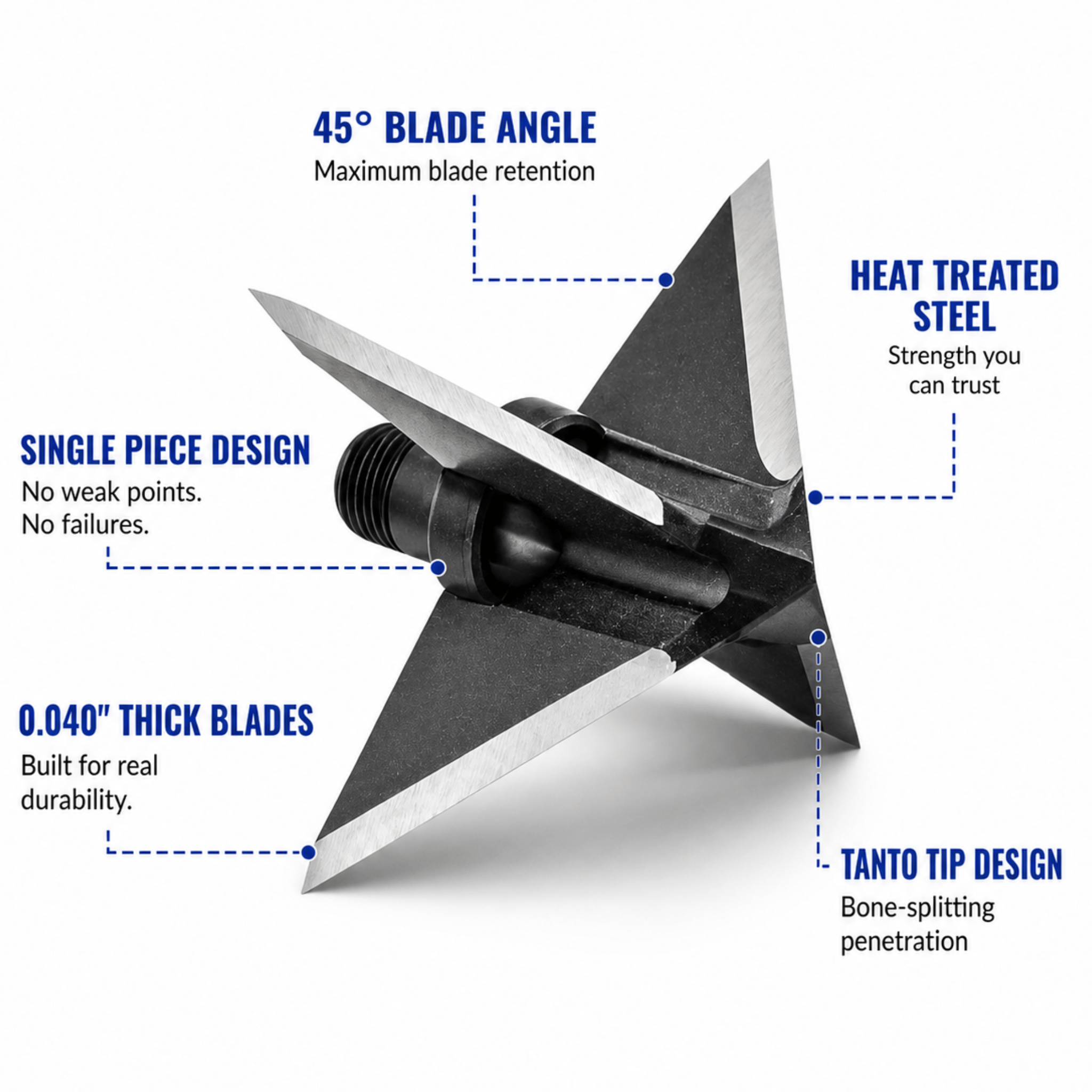 TOTA | 150 grain XL broadhead | 1-3/16-inch solid | fixed blade