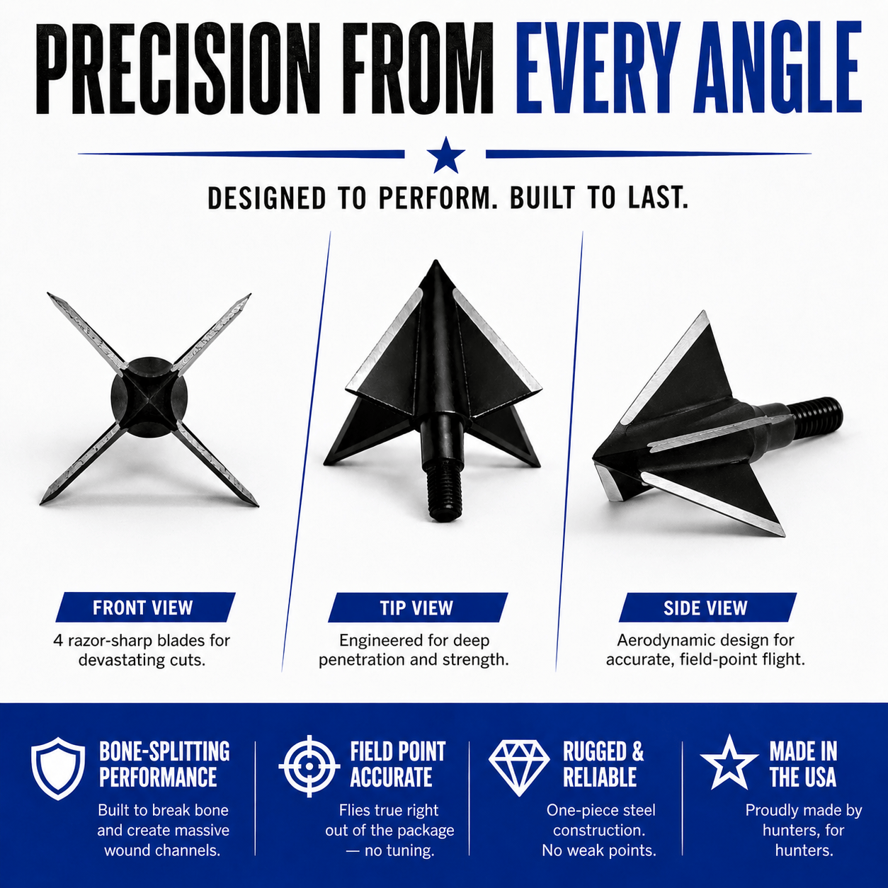 TOTA | 100 grain XL broadhead | 1-3/16-inch solid | fixed blade